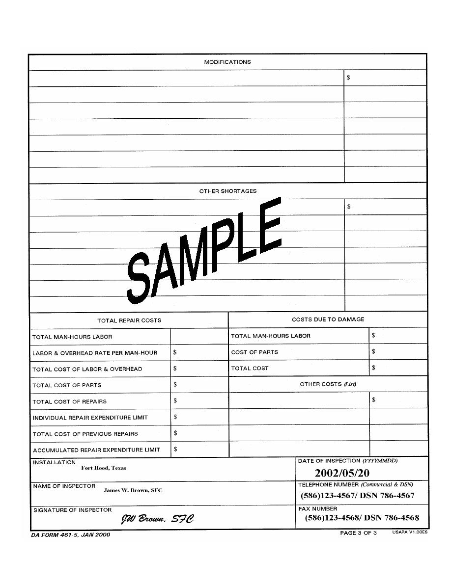 VEHICLE CLASSIFICATION INSPECTION continued TB 43 0002 810022